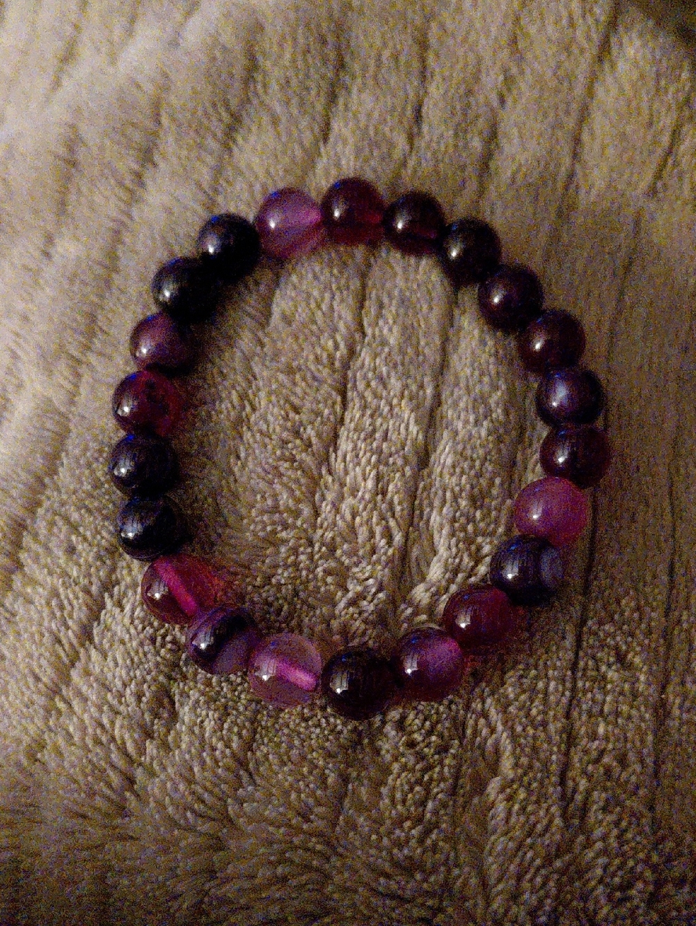 Purple Beaded Agate Quartz Stretch Bracelet